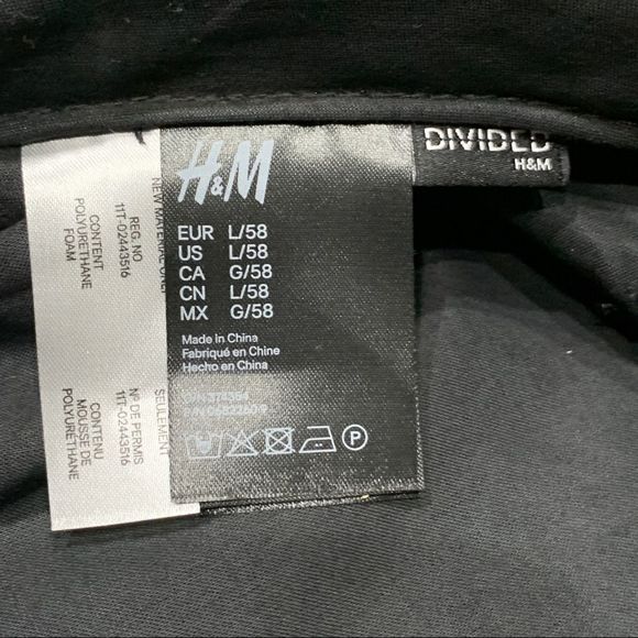 H&M black captain hat womens Sz L - Picture 8 of 10